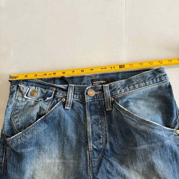 Levis Engineered Distressed Denim Cotton Blue Jeans Pants Mens size 30x32 - Picture 9 of 10